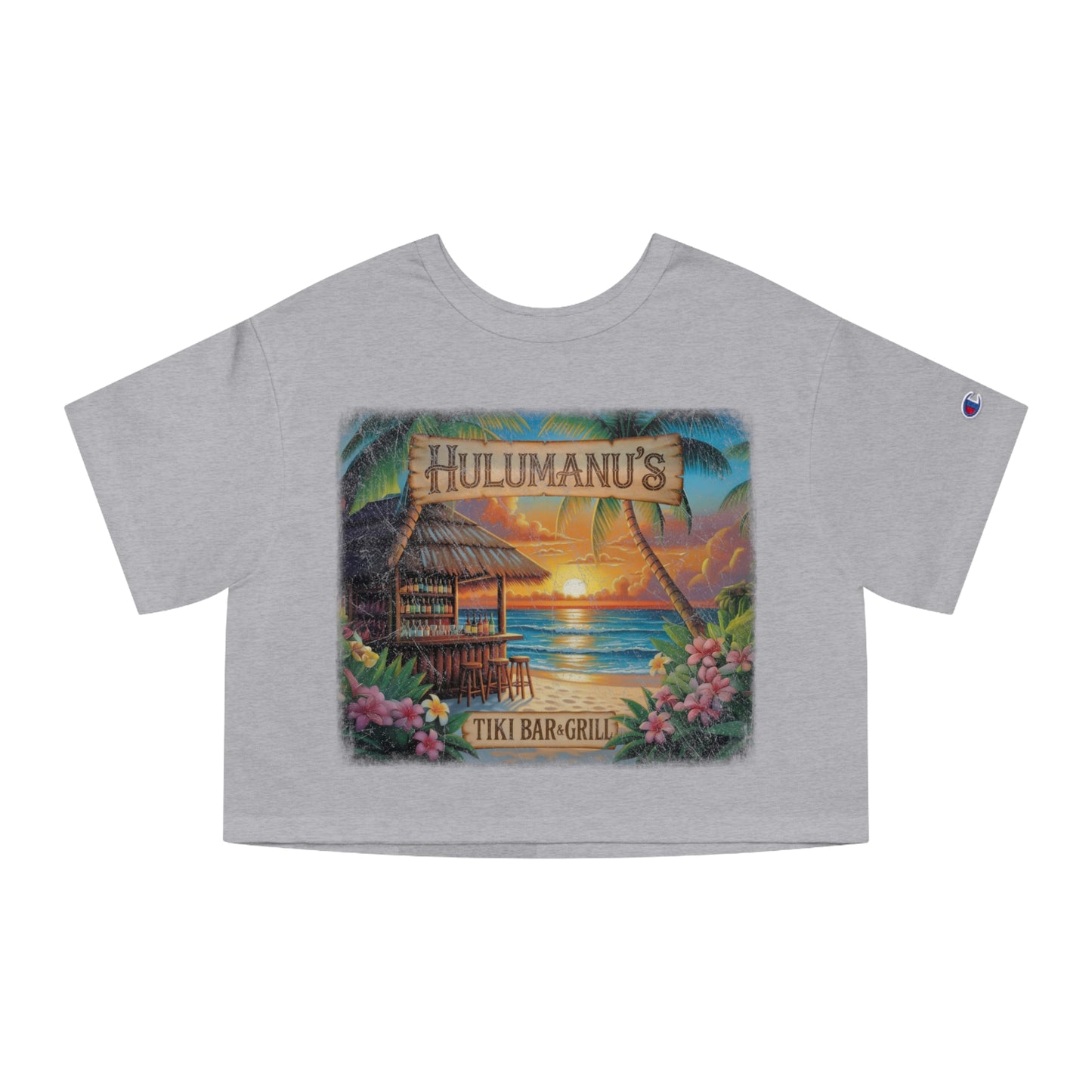 Tropical Vintage Cropped T-Shirt, Casual Summer Tee, Beachwear, Vacation Apparel, Gift for Mom, Tiki Bar Style