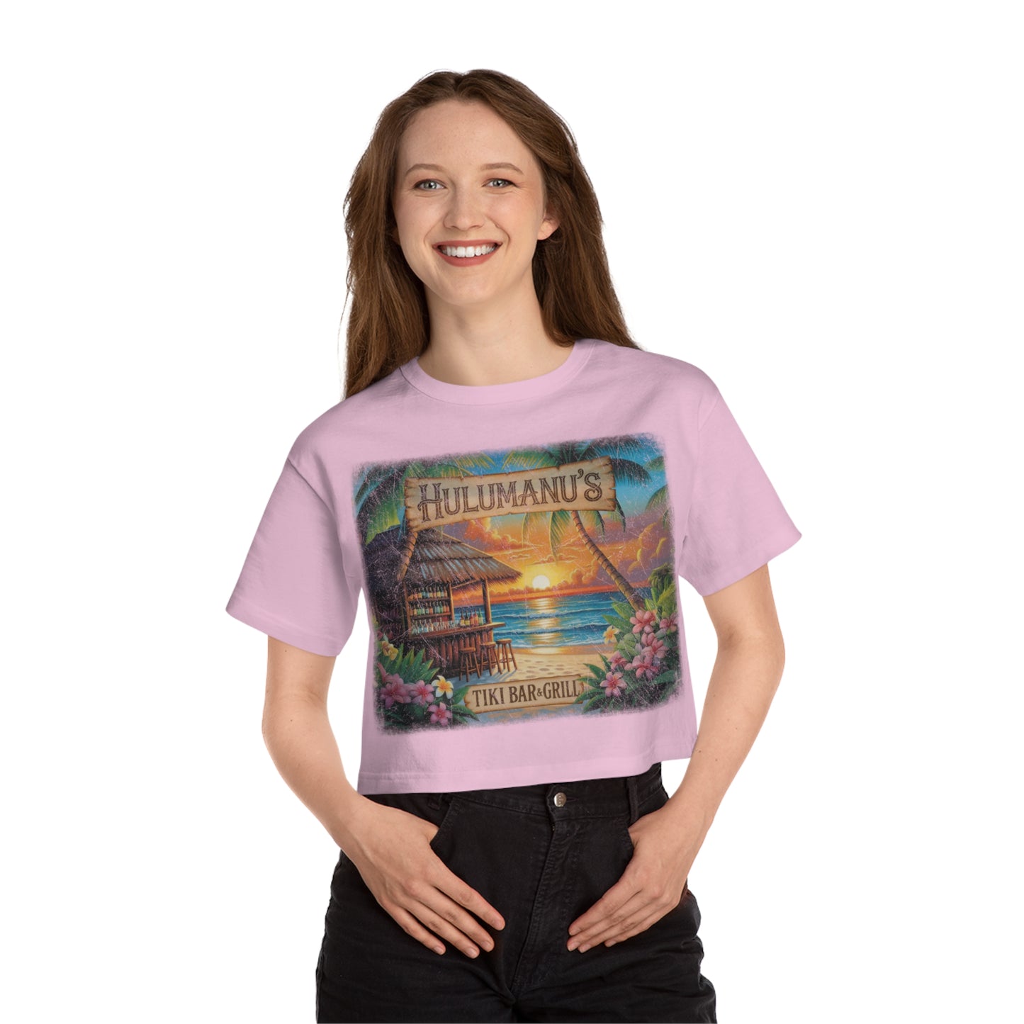 Tropical Vintage Cropped T-Shirt, Casual Summer Tee, Beachwear, Vacation Apparel, Gift for Mom, Tiki Bar Style