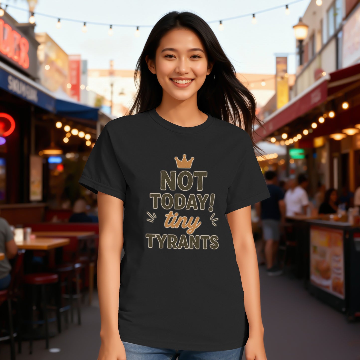 Black- Not Today Tiny Tyrants Graphic T-shirt product