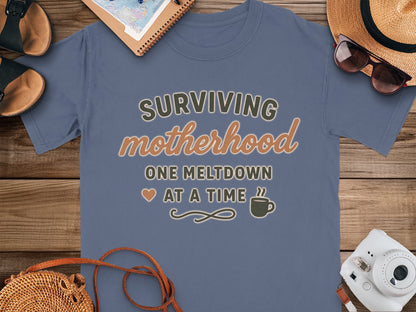 China Blue- Surviving Motherhood One Meltdown at a Time shirt
