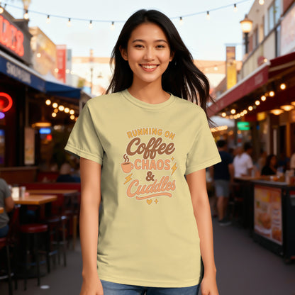 Butter- Running on Coffee Chaos and Cuddles T-Shirt