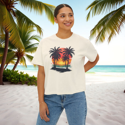 Tropical Sunset Women's Boxy Tee