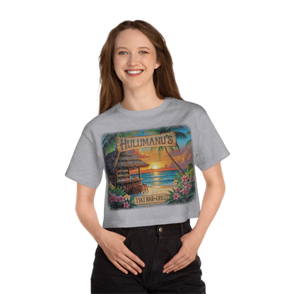 Tropical Vintage Cropped T-Shirt, Casual Summer Tee, Beachwear, Vacation Apparel, Gift for Mom, Tiki Bar Style