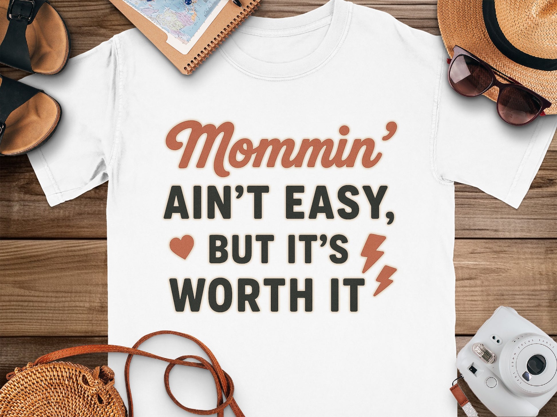 White- Mommin' Ain't Easy But It's Worth It Shirt