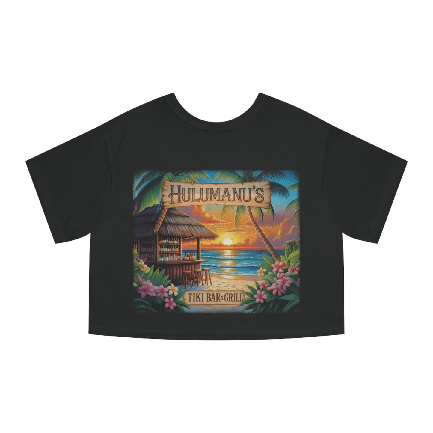 T-Shirt with Tropical Tiki Bar Design, Relaxed Summer Vibe, Perfect for Beach Lovers, Great Gift for Vacations, Casual Wear - Back Print