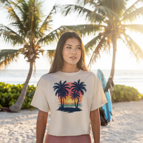Tropical Sunset Women's Boxy Tee