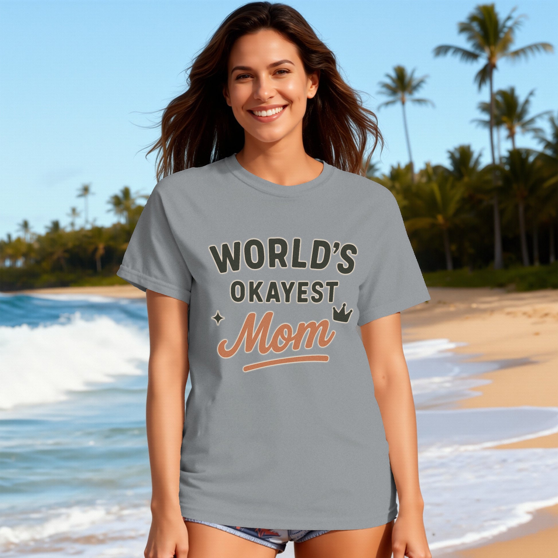 Granite- World's Okayest Mom Casual Tee Shirt
