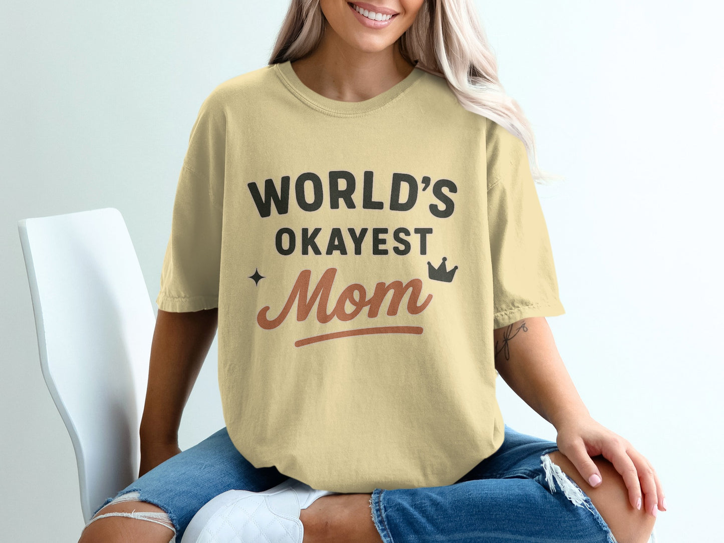 Butter- World's Okayest Mom Graphic T-Shirt