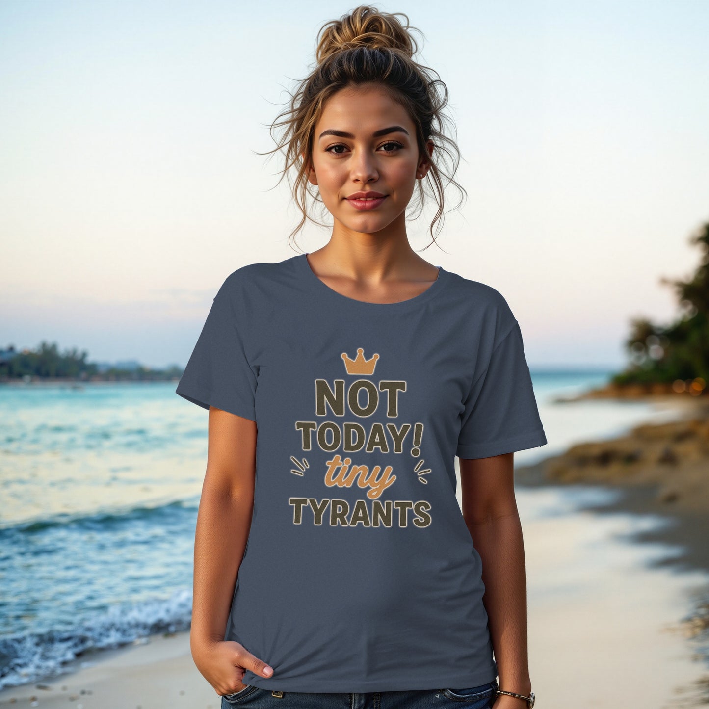 Navy- Not Today Tiny Tyrants Statement T-shirt