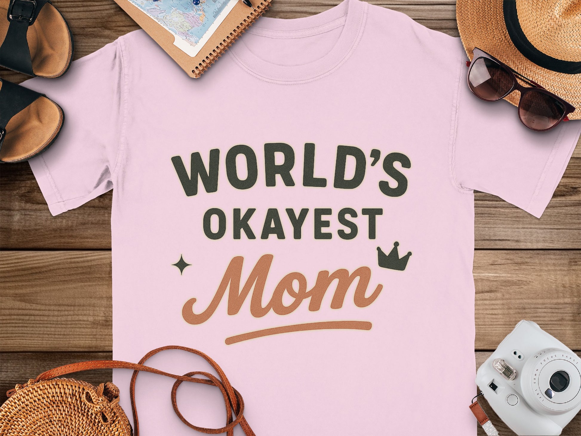 Blossom- World's Okayest Mom Funny Graphic T-Shirt