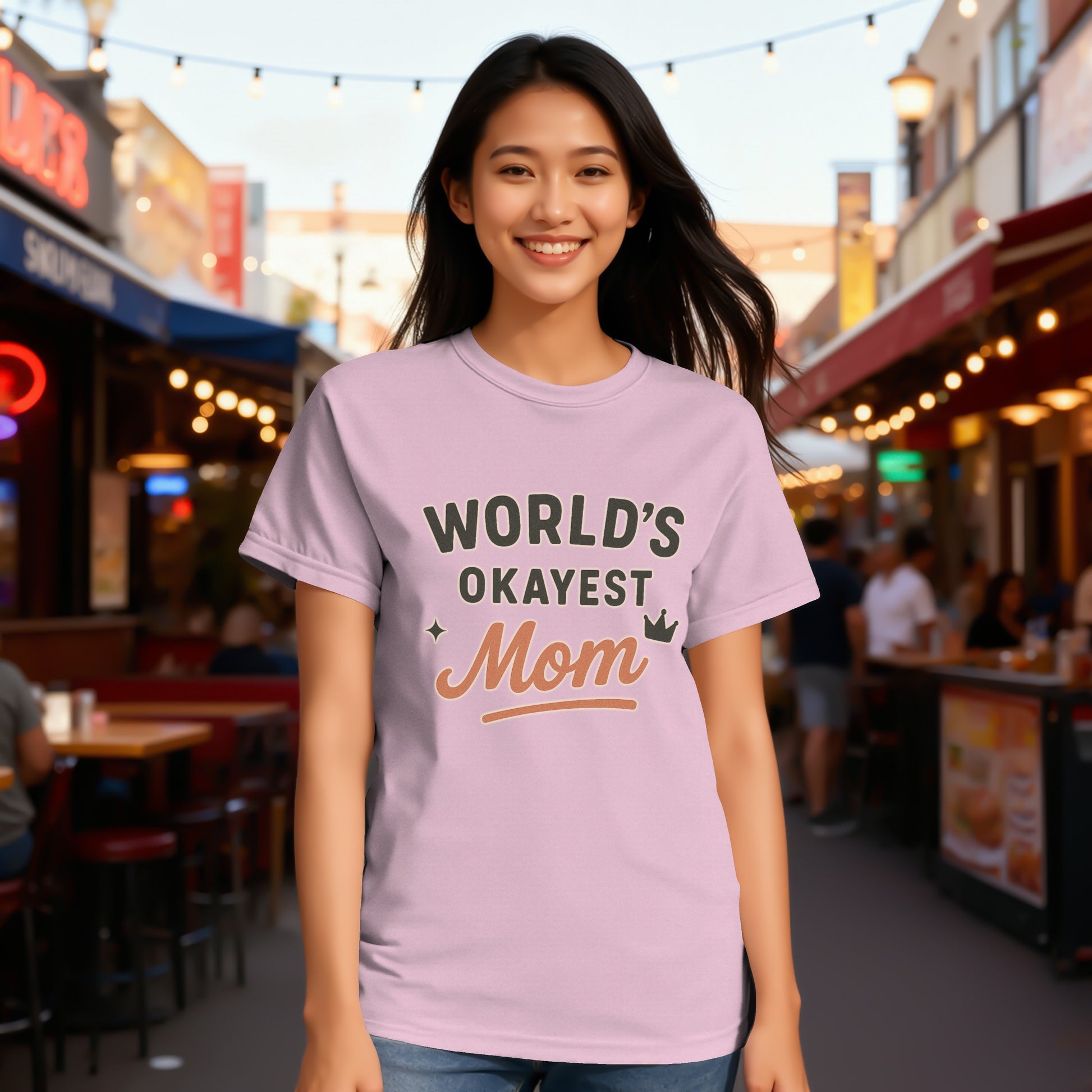 Blossom- World's Okayest Mom Graphic T-Shirt