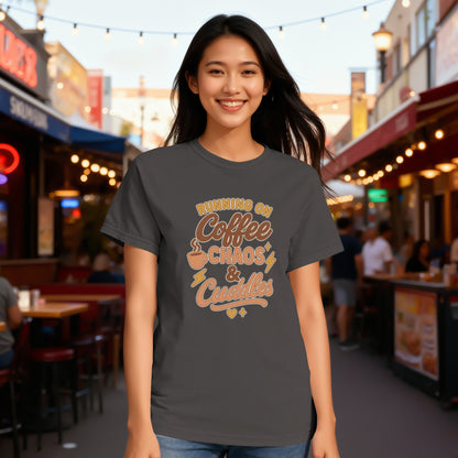 Graphite- Running on Coffee Chaos and Cuddles T-Shirt