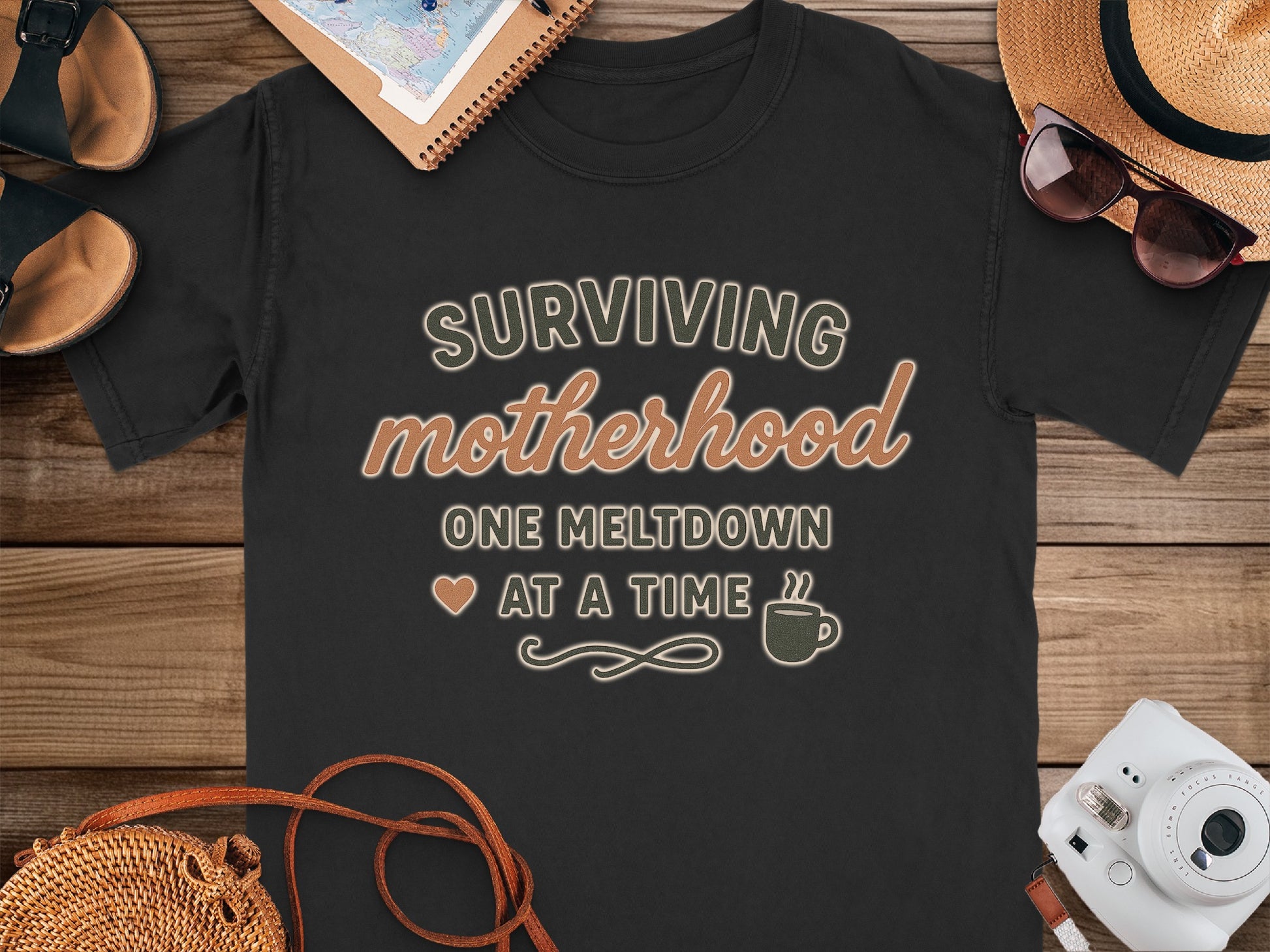 Black- Surviving Motherhood One Meltdown at a Time shirt
