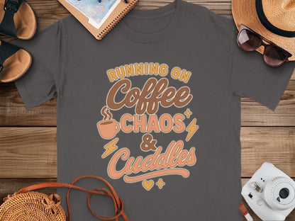 Graphite- Running On Coffee Chaos And Cuddles T-Shirt
