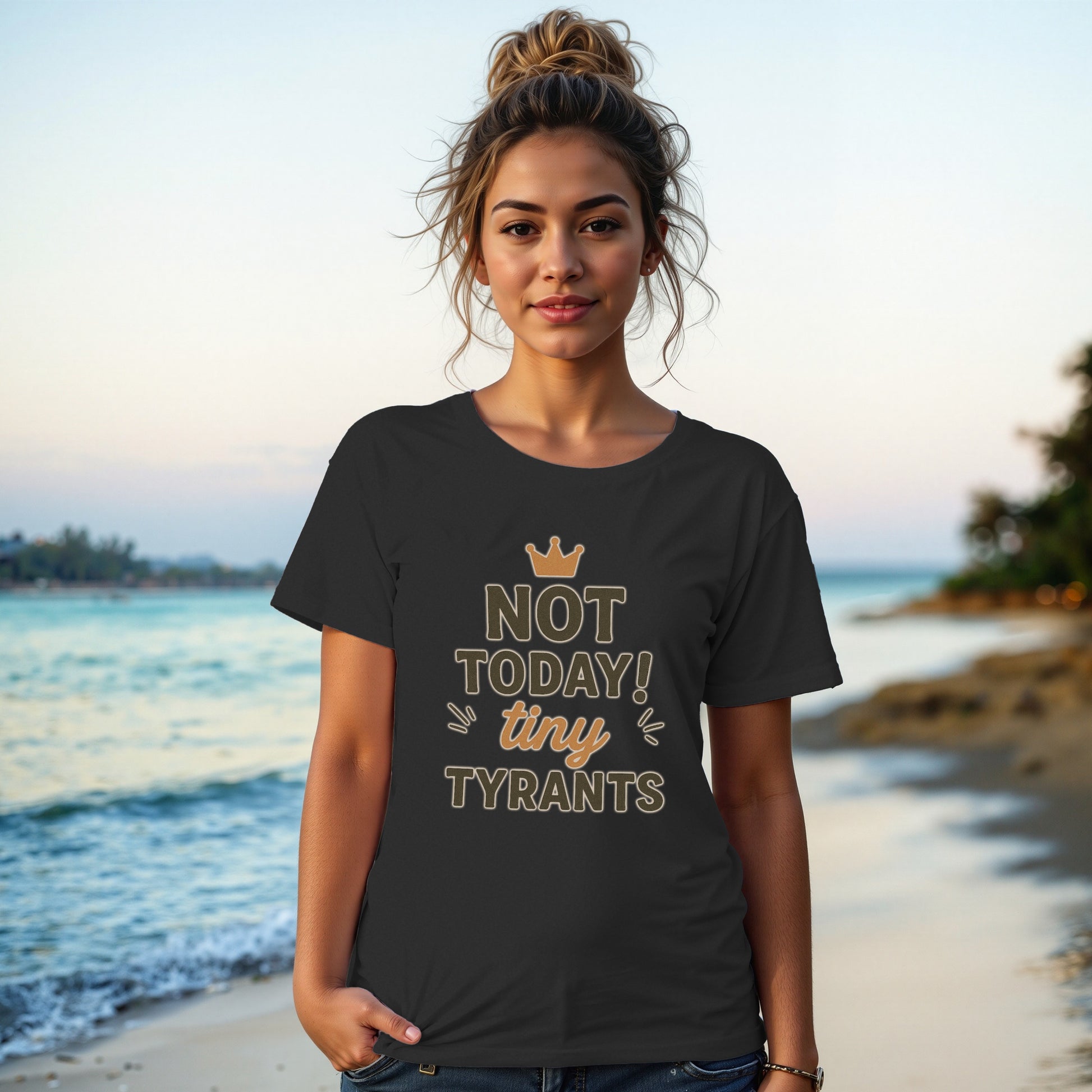 Black- Not Today Tiny Tyrants Graphic T-Shirt