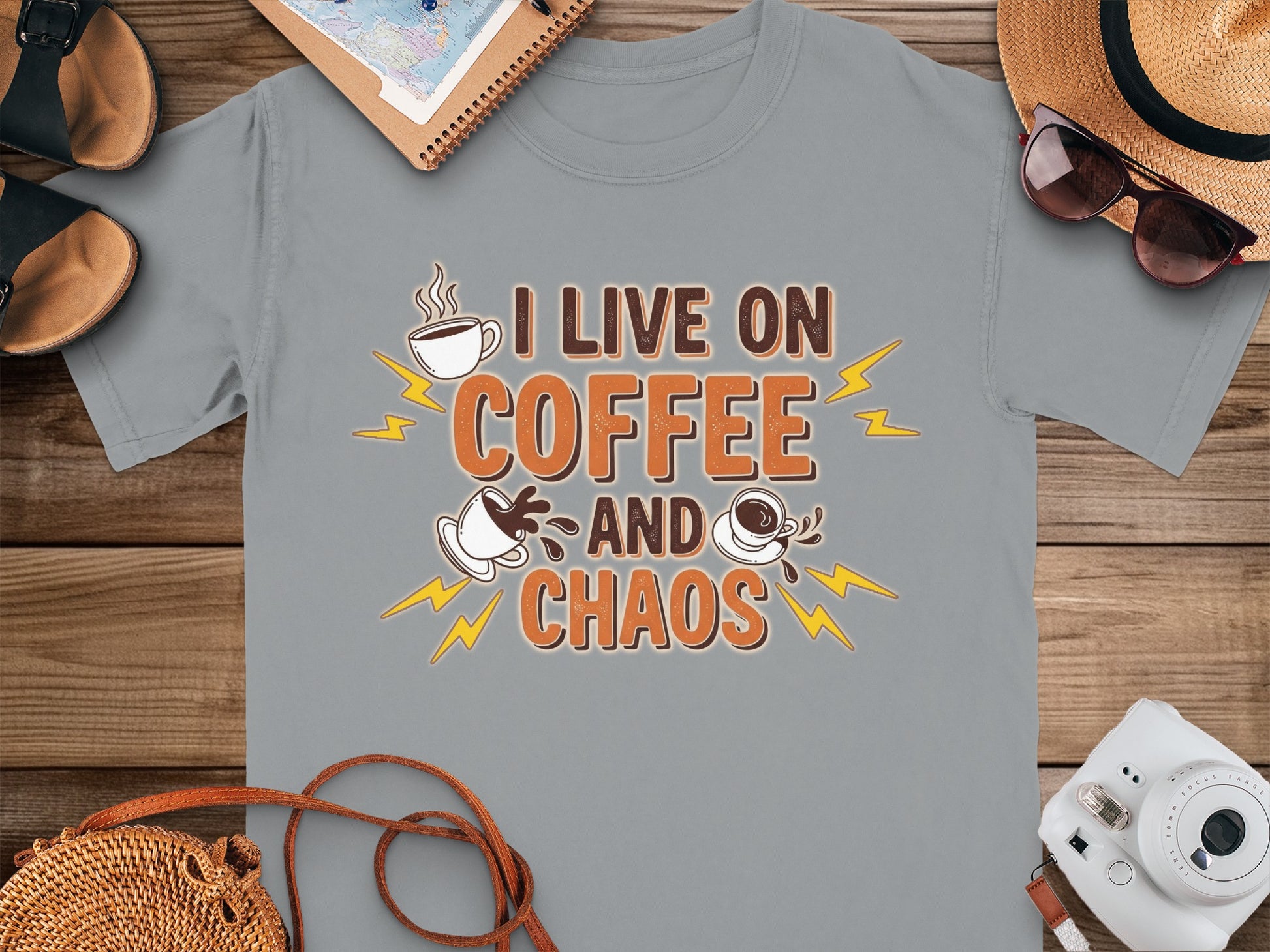 Granite- I Live on Coffee and Chaos T-shirt