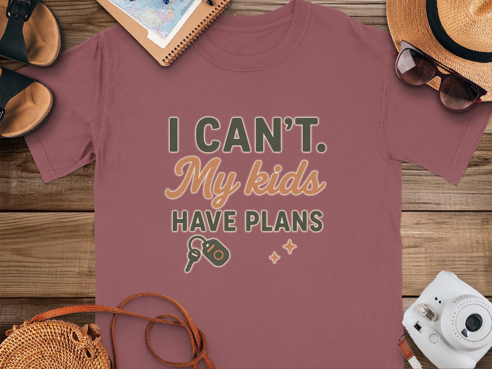 Chili- I Can't My Kids Have Plans Funny Graphic T-shirt