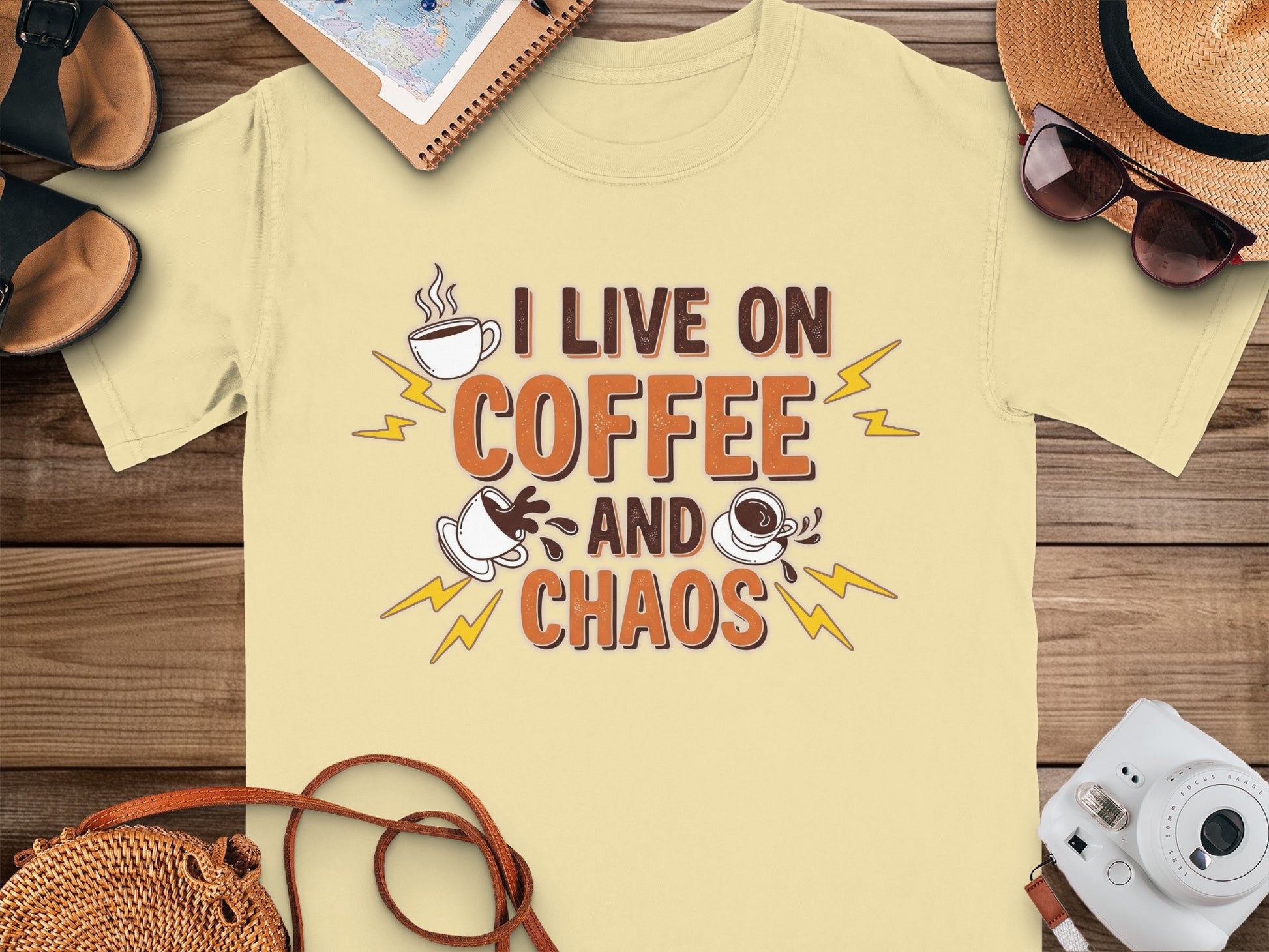 Butter- I Live On Coffee And Chaos Graphic T-shirt