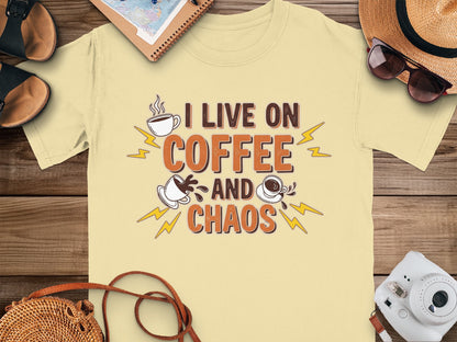 Butter- I Live On Coffee And Chaos Graphic T-shirt