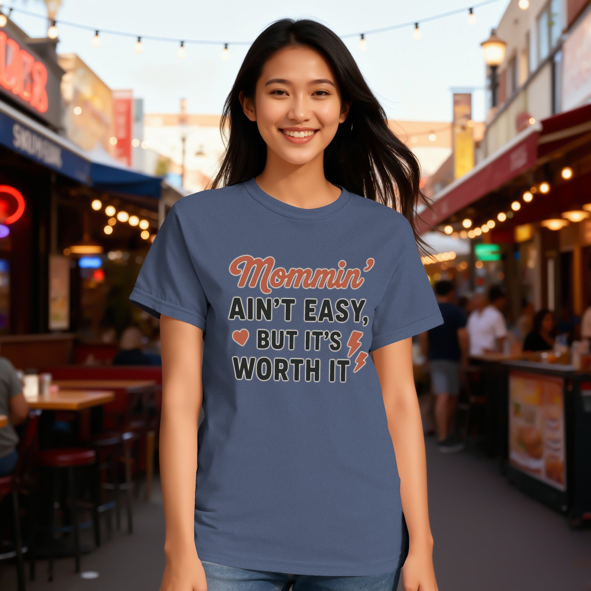 China Blue- Mommin Ain't Easy But It's Worth It Shirt