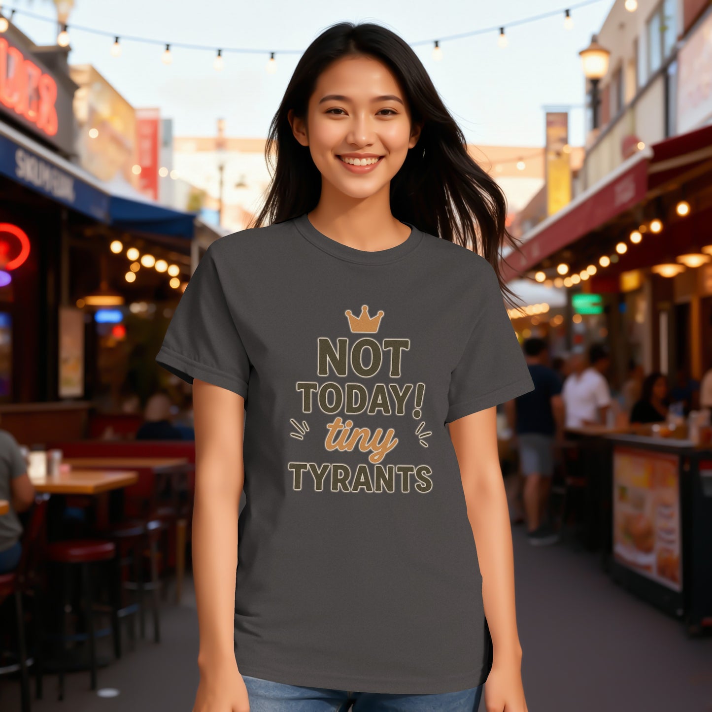 Graphite- Not Today Tiny Tyrants Statement T-Shirt