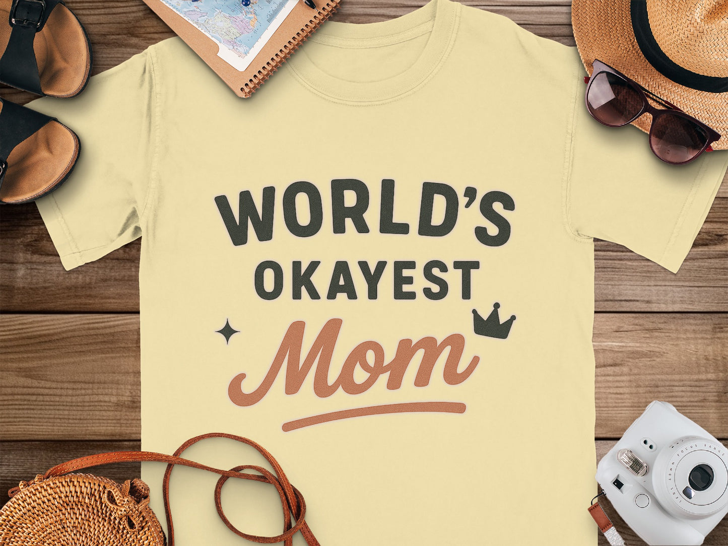 Butter- World's Okayest Mom Graphic Tee Shirt