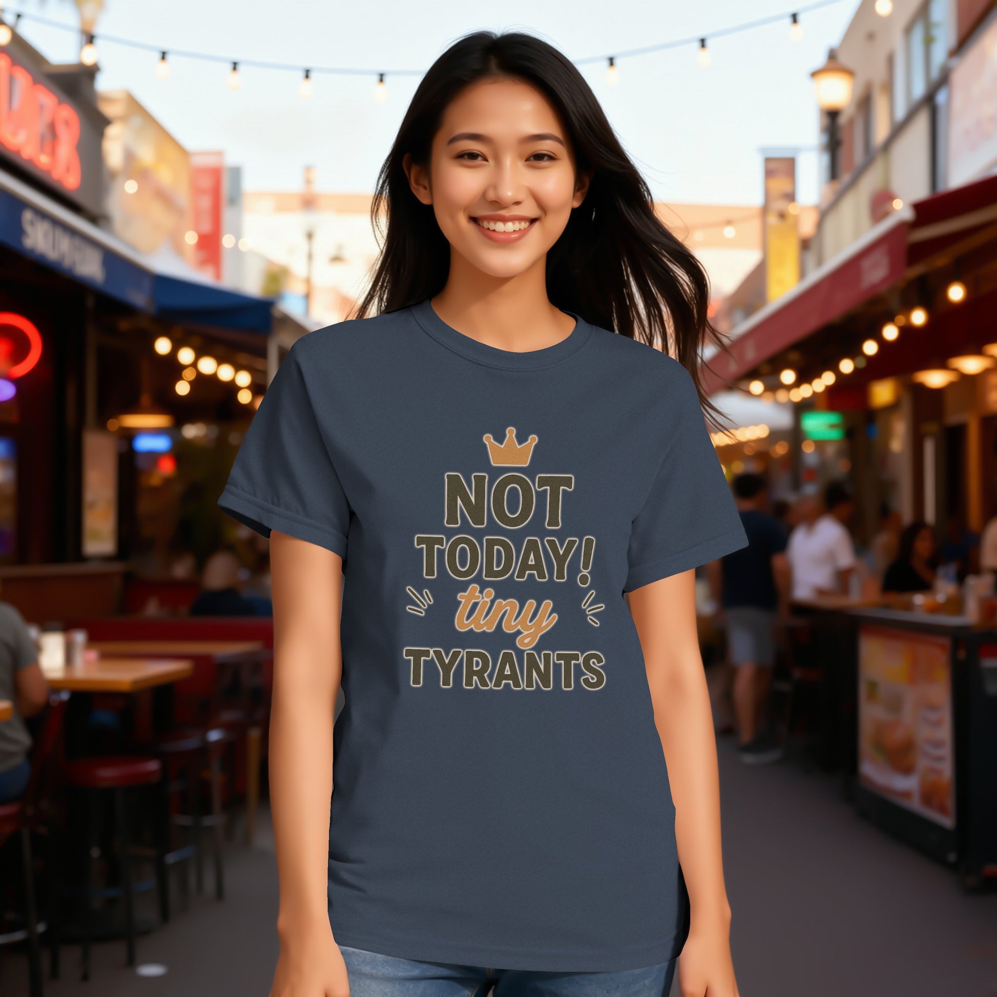 Navy- Not Today Tiny Tyrants Graphic T-shirt