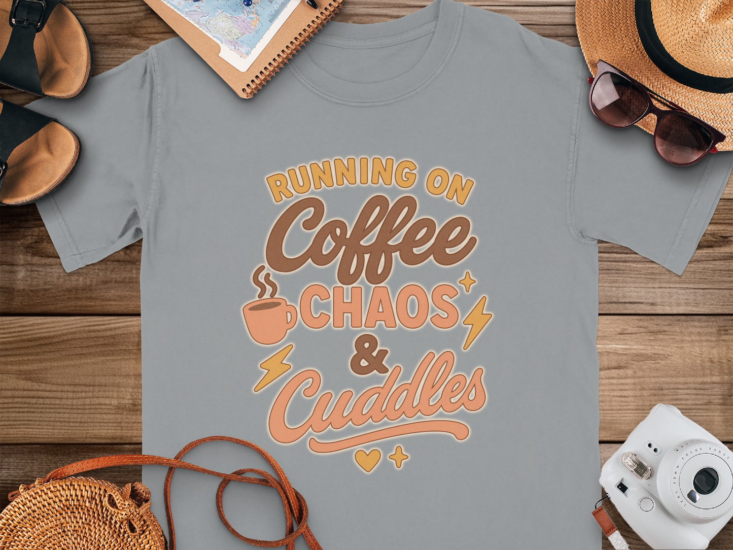 Granite- Running on Coffee Chaos and Cuddles t-shirt