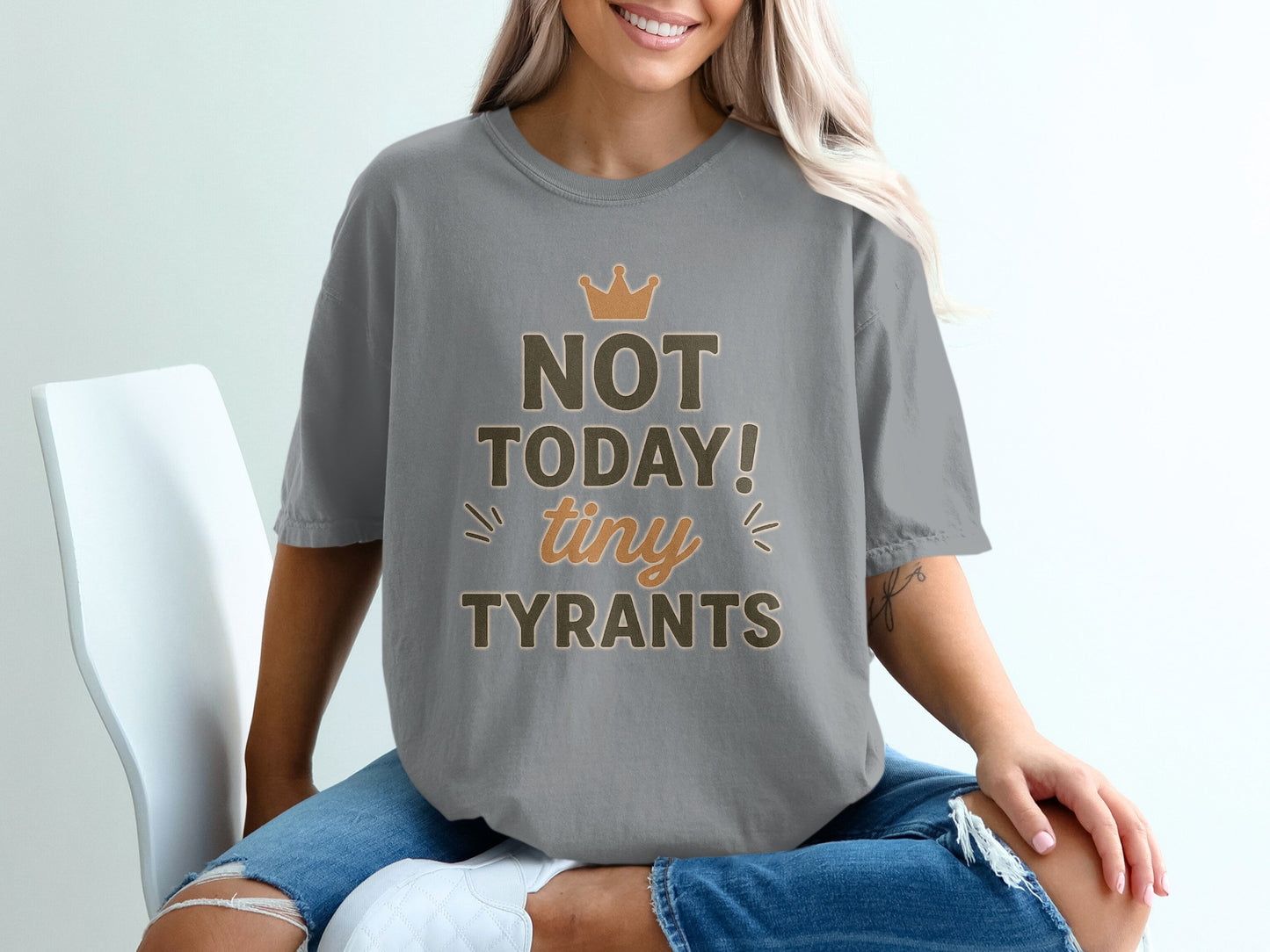 Granite- NOT TODAY tiny TYRANTS Graphic Tee Shirt