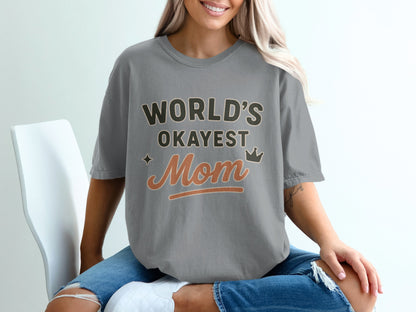 Granite- World's Okayest Mom Graphic Tee Shirt Product