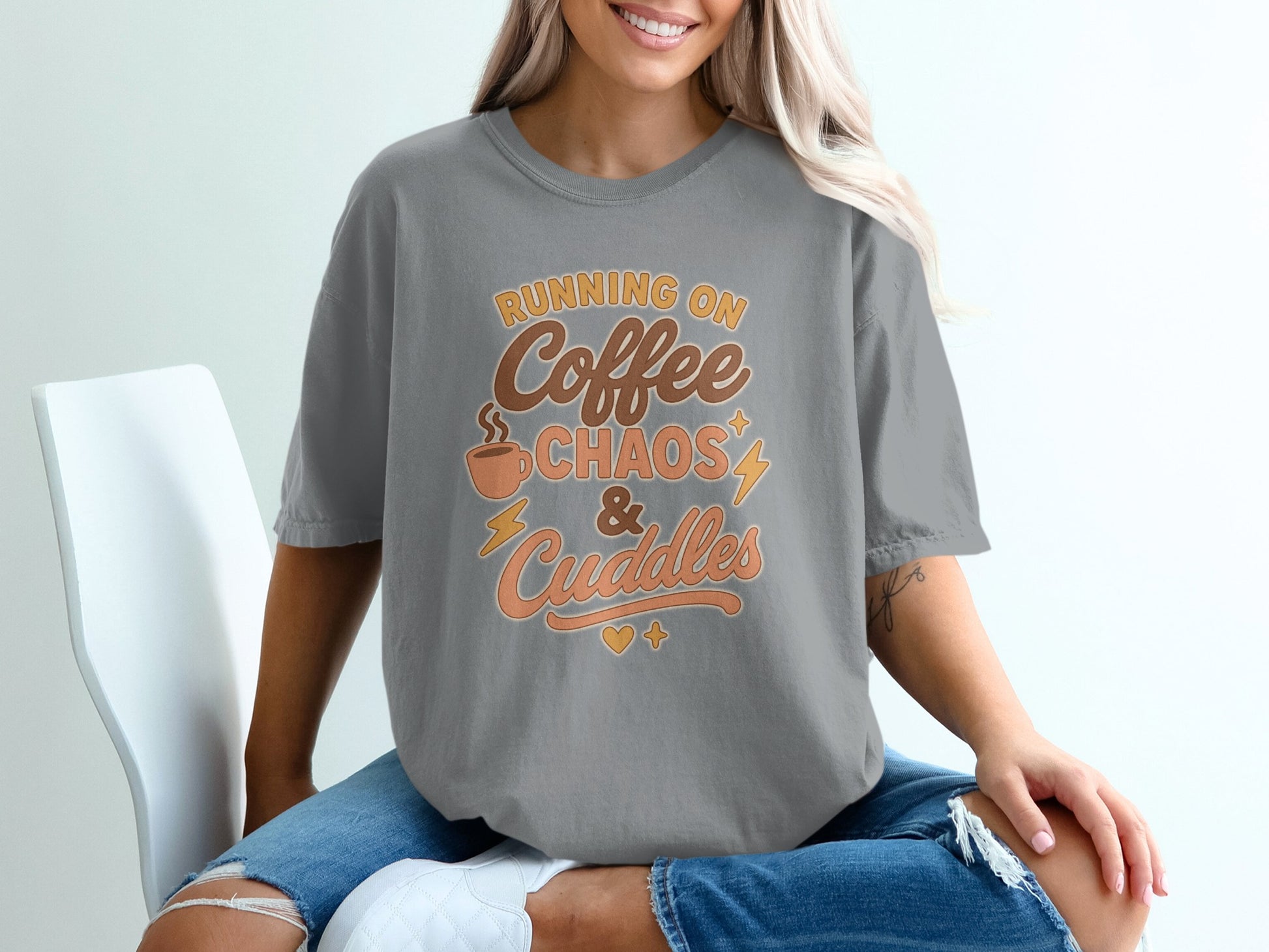 Granite- Running on Coffee Chaos and Cuddles t-shirt