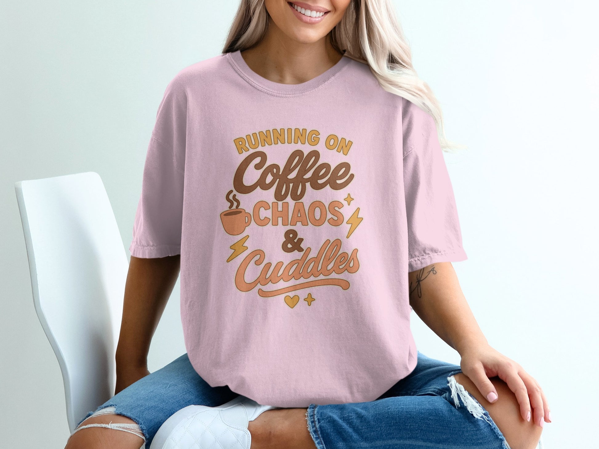 Blossom- Running on Coffee Chaos and Cuddles Shirt