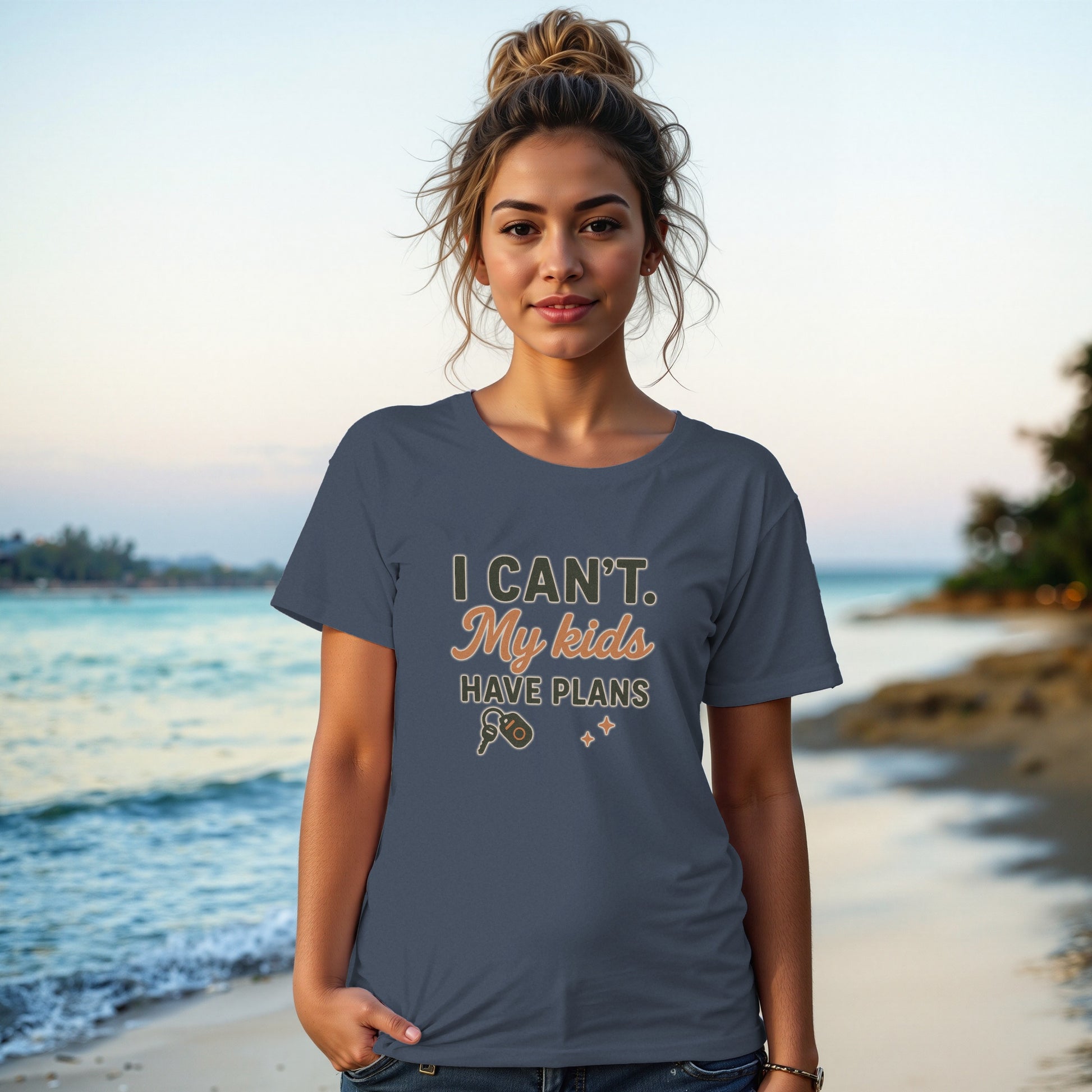 Navy- I Can't My Kids Have Plans Graphic Tee