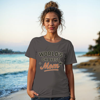 Graphite- World's Okayest Mom Graphic T-shirt for Women